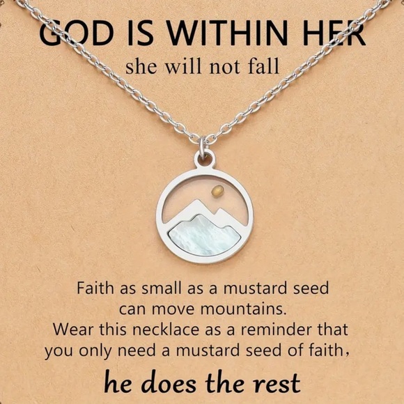 Christian Necklace - With the faith of a mustard seed you can move a mountain. - Picture 3 of 7